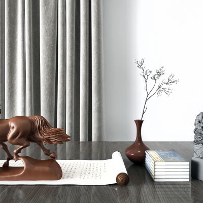 中式雕塑 马 石狮子