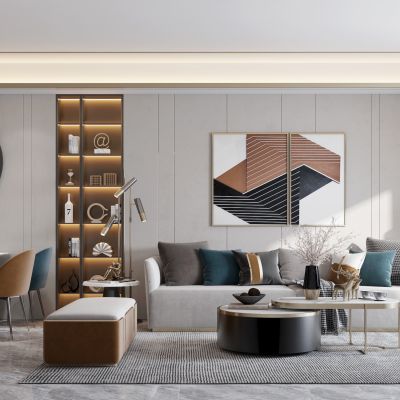 现代轻奢餐客厅