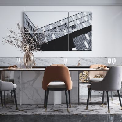 现代餐桌椅组合