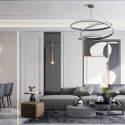 现代轻奢客厅餐厅