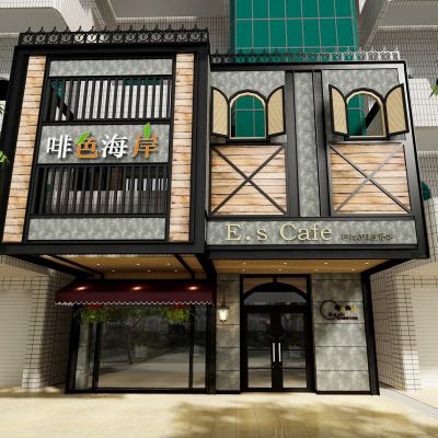 现代工业西餐咖啡店施工CAD图