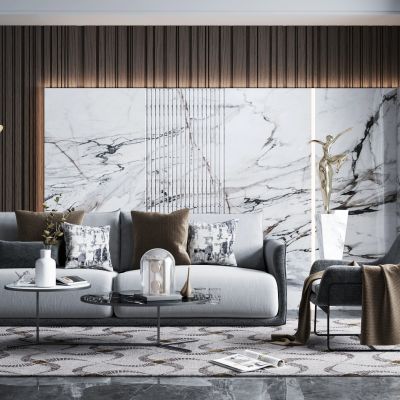 现代双人沙发茶几组合