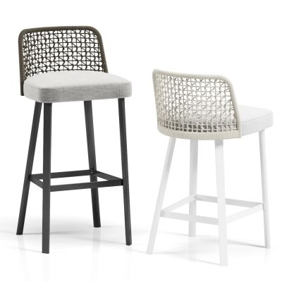 现代藤编吧台椅