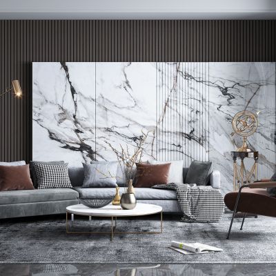 现代弧形沙发茶几组合