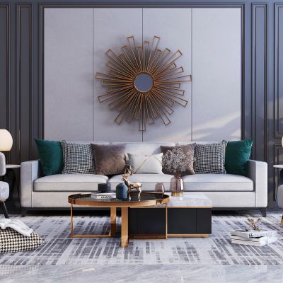 现代轻奢沙发茶几组合