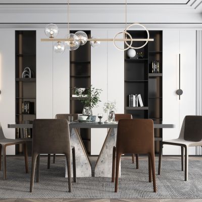 现代条形餐桌椅