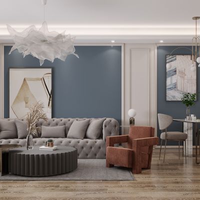 简欧客餐厅，客餐厅，