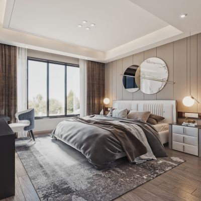 现代简约轻奢卧室