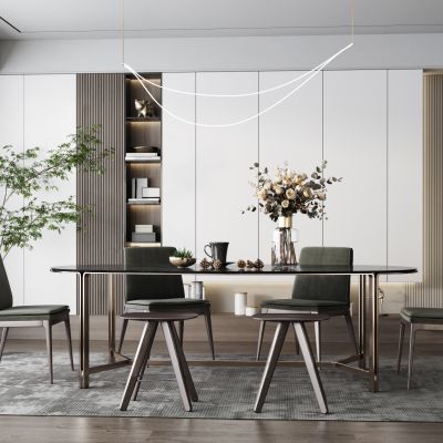 现代轻奢餐桌椅