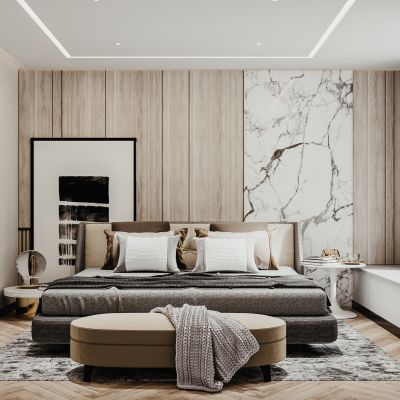 现代简约轻奢卧室