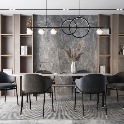现代大理石餐桌椅