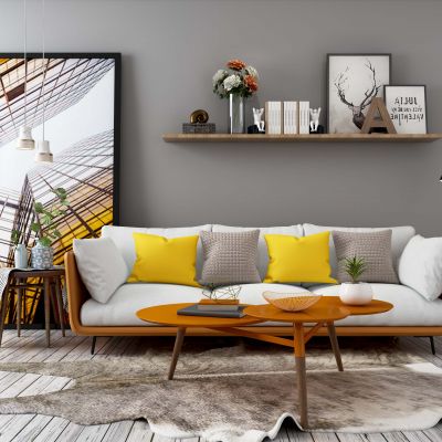 现代沙发茶几展架花卉绿植吊灯餐桌椅