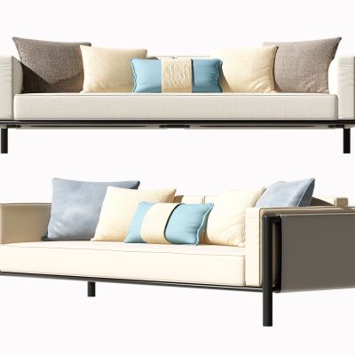 新中式双人沙发