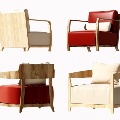 新中式单人沙发  休闲椅