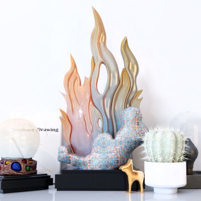 现代抽象雕塑仙人掌摆件