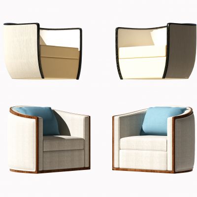 新中式单人沙发