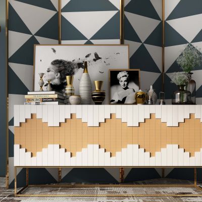 装饰边柜，屏风，装饰画，艺术摆件