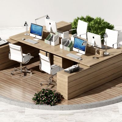 新中式办公桌椅