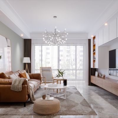 北欧现代简约轻奢风格客厅