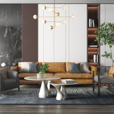 现代沙发茶几组合