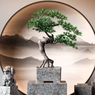 新中式盆栽 松树