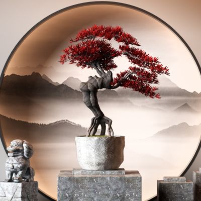 新中式盆栽 松树