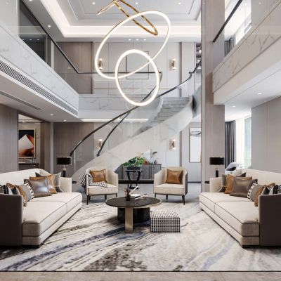 现代别墅客餐厅