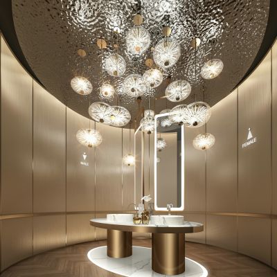 现代公共洗手区吊灯