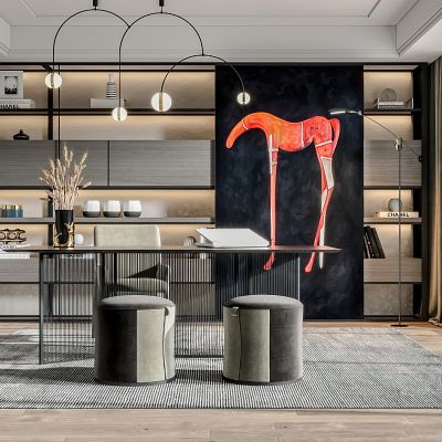 现代轻奢书房样板间