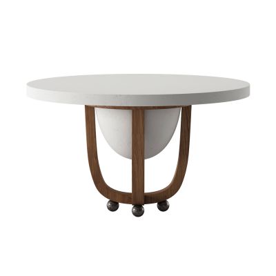 现代边几圆几餐桌