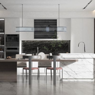 现代风格餐厅，橱柜，餐厅中岛