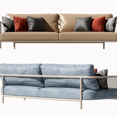 新中式双人沙发