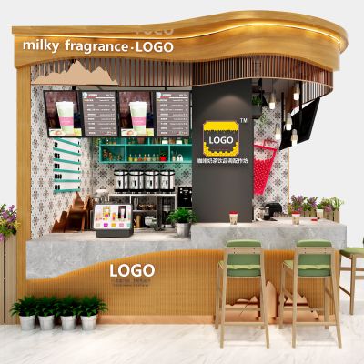 现代咖啡奶茶饮品店