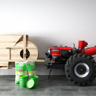 现代拖拉机 化肥 农具