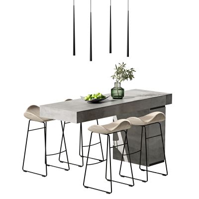 现代吧台吧椅组合