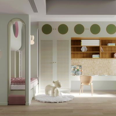 现代儿童房书房