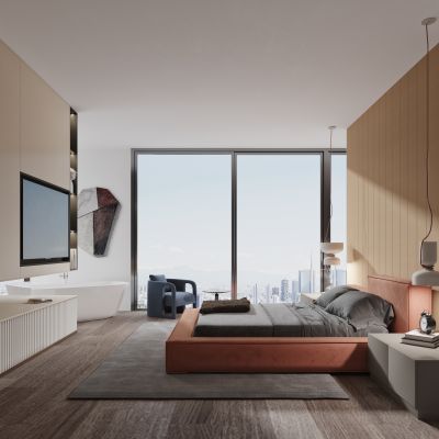 现代简约轻奢卧室