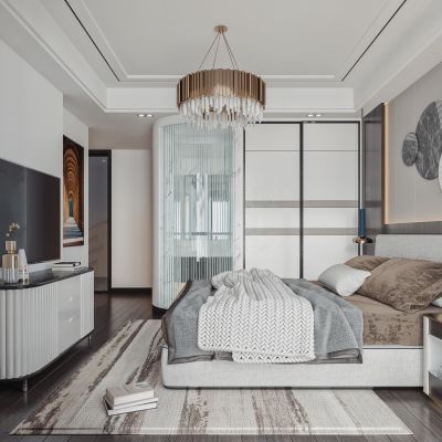 现代简约轻奢卧室
