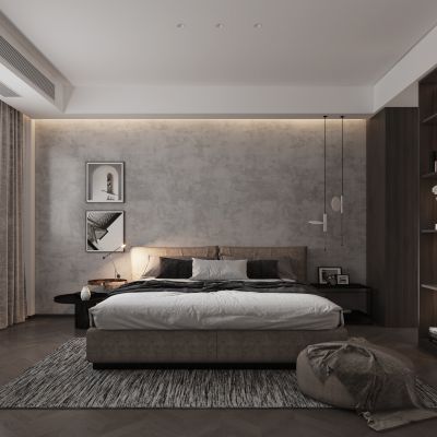 现代简约轻奢卧室