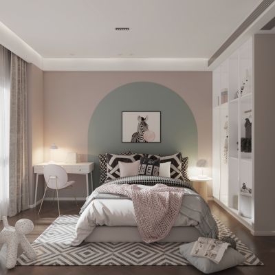 现代轻奢卧室女儿房