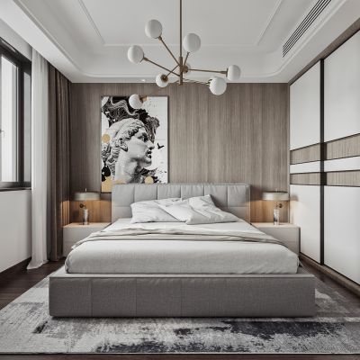 现代简约轻奢卧室