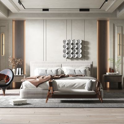 现代轻奢风格主卧室 父母房