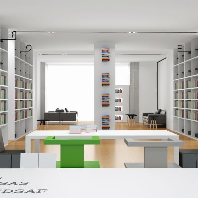 现代简约风格学校图书馆