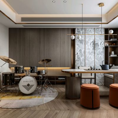 新中式客厅书房