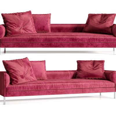 现代红色布艺沙发
