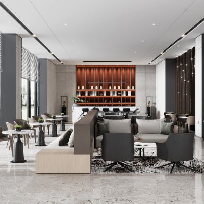 现代会议洽谈室3D模型