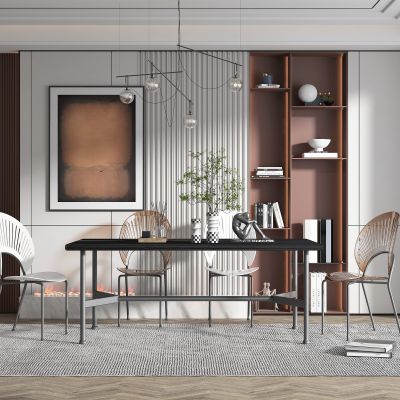 现代风格餐厅，餐桌椅组合