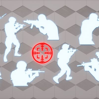 现代简约持枪士兵