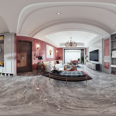 简欧混搭全景客餐厅