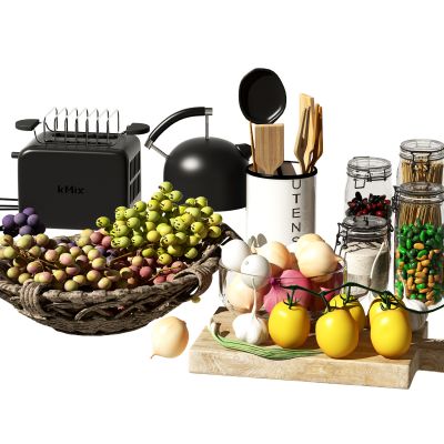 现代水果蔬菜厨房用品组合